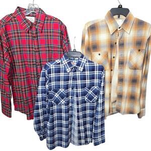 90s Vintage Flannel Shirt Lot 3 Men’s Medium Plaid Grunge Outdoor